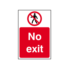 No Exit Sign - RPVC, 200 X 300mm